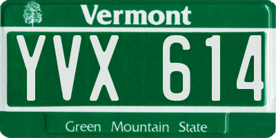 VT license plate YVX614
