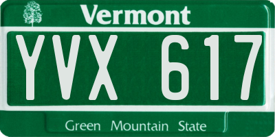 VT license plate YVX617