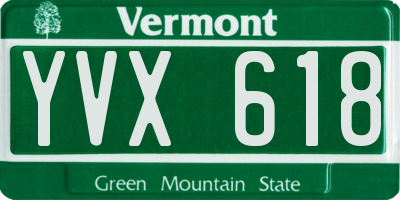 VT license plate YVX618