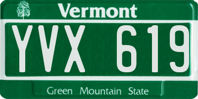VT license plate YVX619