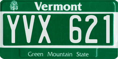 VT license plate YVX621