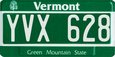 VT license plate YVX628
