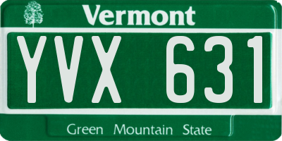 VT license plate YVX631