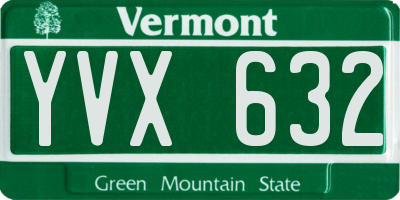 VT license plate YVX632
