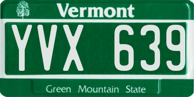 VT license plate YVX639