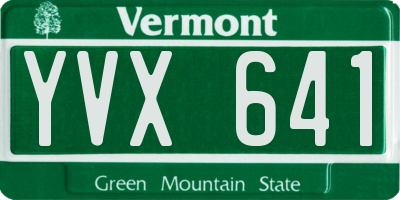 VT license plate YVX641