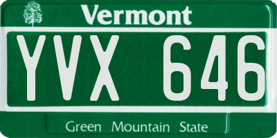 VT license plate YVX646