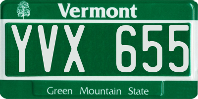 VT license plate YVX655