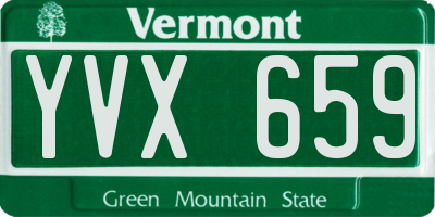 VT license plate YVX659