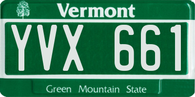 VT license plate YVX661