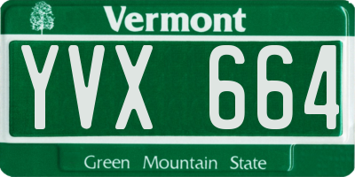 VT license plate YVX664