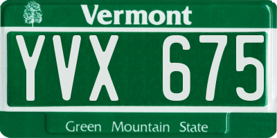 VT license plate YVX675