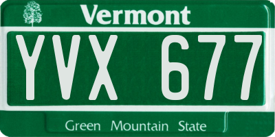 VT license plate YVX677