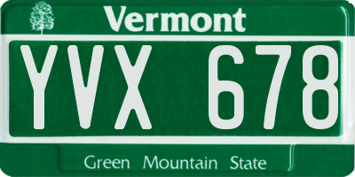 VT license plate YVX678