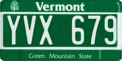 VT license plate YVX679