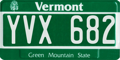VT license plate YVX682