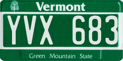 VT license plate YVX683