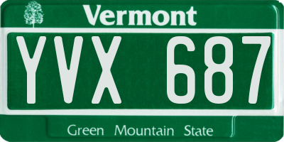 VT license plate YVX687