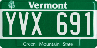 VT license plate YVX691
