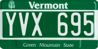 VT license plate YVX695