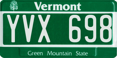 VT license plate YVX698