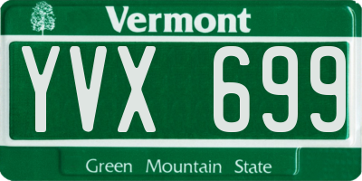 VT license plate YVX699