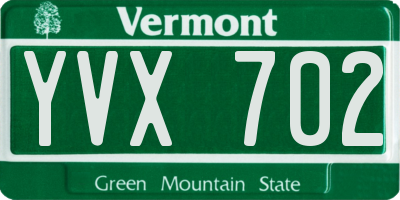 VT license plate YVX702