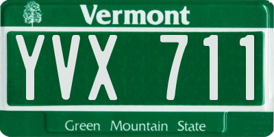 VT license plate YVX711