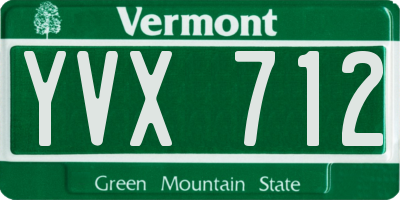 VT license plate YVX712