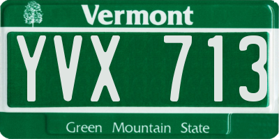 VT license plate YVX713