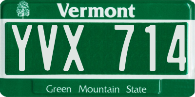 VT license plate YVX714