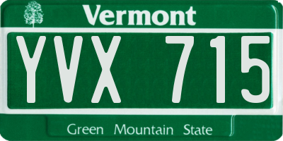 VT license plate YVX715