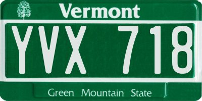 VT license plate YVX718