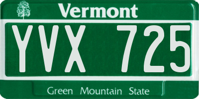 VT license plate YVX725