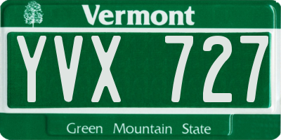 VT license plate YVX727