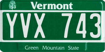 VT license plate YVX743