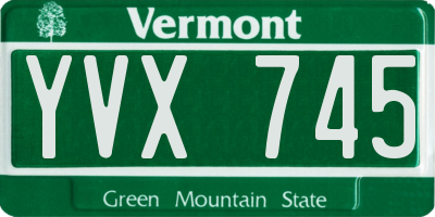 VT license plate YVX745