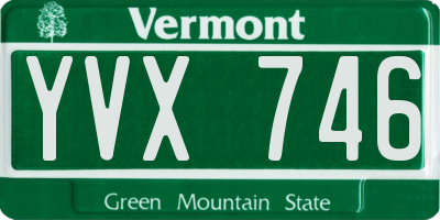 VT license plate YVX746