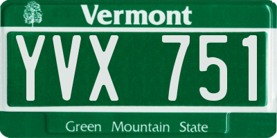 VT license plate YVX751