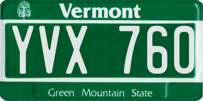 VT license plate YVX760