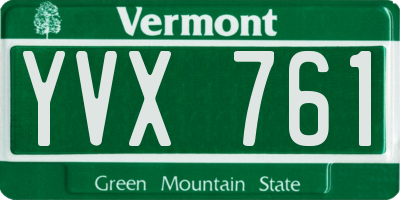 VT license plate YVX761