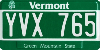 VT license plate YVX765