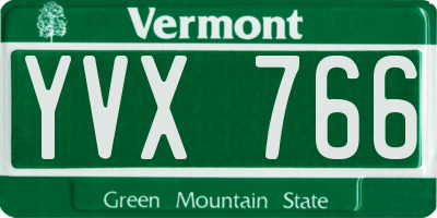 VT license plate YVX766