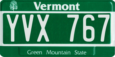 VT license plate YVX767