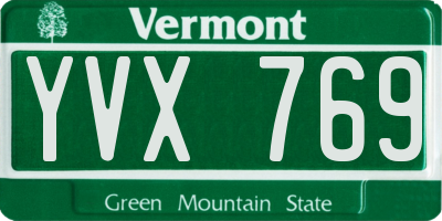 VT license plate YVX769
