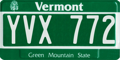 VT license plate YVX772