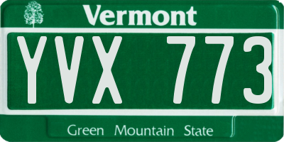VT license plate YVX773