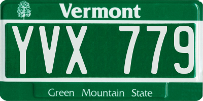 VT license plate YVX779