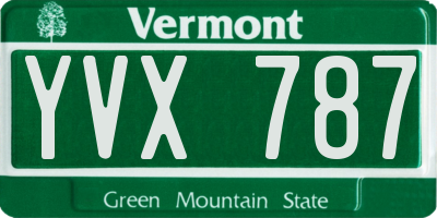 VT license plate YVX787