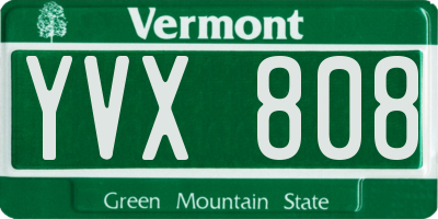 VT license plate YVX808